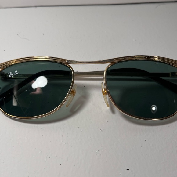 COPY - RAYBAN SUNGLASSES. Gold trim blue green lenses petite frame - Picture 3 of 4